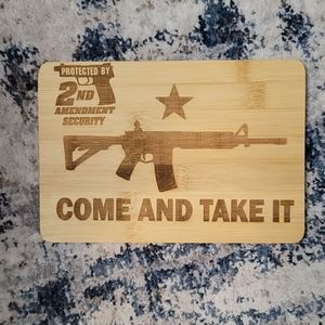 Bamboo Cutting Board 2nd Amendment Decor